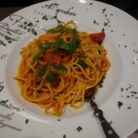 Arrabbiata with spaghetti (vegan) at Angelos Via Napoli in Saarbrucken