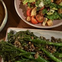Burnt Broccolini and Fattoush Salad  at The Mez Club in Byron Bay