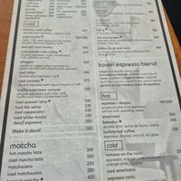 Menu at Bokka Coffee in Mumbai