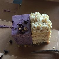my half eaten blueberry lavender and lemon cake  at Raw Trader in Melbourne