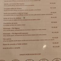 Menu at Casa Maron Bistrô in Salvador