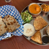 Thali and onion kulcha at Namaste Shangri-la in Anchorage