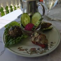 Vegan afternoon tea savory selections at Veranda at the Beachhouse in Honolulu