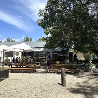 Spacious, relaxed outdoor dining with lots of fresh air.  at Kitchen Farm Pantry in Mount Barker