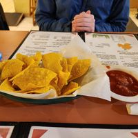 Nachos with salsa (complementary) at Rinconcito Del Sabor in Forks