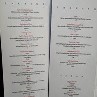 Menu at YUSU in Ghent