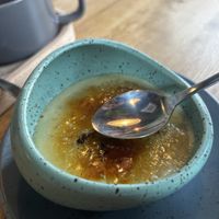 Amazing crème brûlée with matcha  at YUSU in Ghent