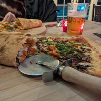 Vegan-a-rama pizza and pomodoro calzone veganised at The West Kirby Tap in West Kirby