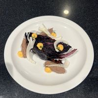 roasted red cabbage, bean pate, pickled fennel  at De Pit in Utrecht