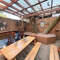 Outdoor partio seating in the back   at Lord Fairfix Cafe & Tap in Fairfax