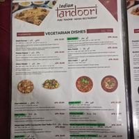 I have highlighted in green the vegan meals. at Tandoori Restaurant Interlaken in Interlaken