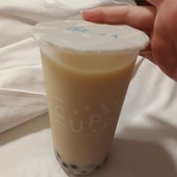 Green tea, oat milk, tapioca boba, no sugar, less ice at CUPP Bubble Tea - Brighton in Brighton