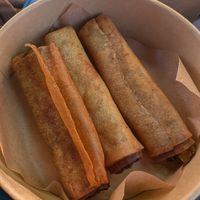 Lumpia w awesome garlic vinegar sauce! at Lasa Vegan Filipino Eats in Vancouver