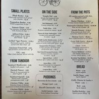 Vegan and vegetarian options clearly labelled in the menu.  at Tiffin in Barnstaple