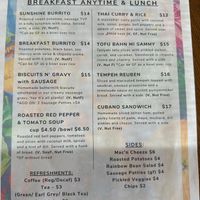 Current menu   at Plant Joy Deli in Wauwatosa