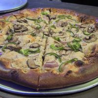 BYO vegan pizza at LeaderBoard Arcade Bar & Pizzeria Jax in Jacksonville