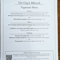 Veganuary menu at The Clog & Billycock in Blackburn