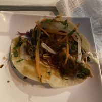 Broccoli taco with BBQ sauce  at Syd’s Restaurante in Praia