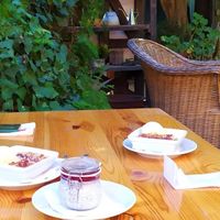 Chia puddin & apple pie with icecream at Jardim dos Sentidos in Lisbon