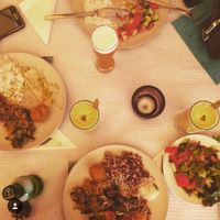 summer lunch buffet at Jardim dos Sentidos in Lisbon