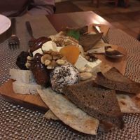 cheese plate (not worth the money) at Jardim dos Sentidos in Lisbon