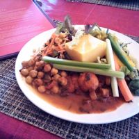 Assortment of vegan dishes at Jardim dos Sentidos in Lisbon