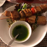 Tofu&seitan kebabs  at Jardim dos Sentidos in Lisbon
