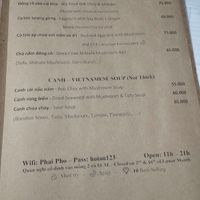 Menu  at An Hy vegetarian  in Quảng Nam