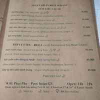 Menu  at An Hy vegetarian  in Quảng Nam