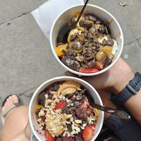 My vegan açai bowl at the front (non-vegan at the top) at Dolce in Sucre