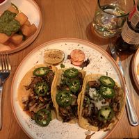 Maitake tacos and yuca fries   at Meximodo Jersey City – Cocina Mexicana & Tequila Bar in Jersey City