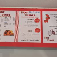 Hot Vings menu as of 1/30/26. All items are vegan. at HOTVINGS in Woodbury