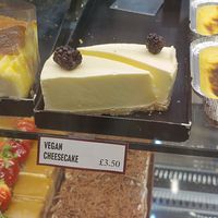 Vegan cheesecake slices at Bravo Patisserie in Brighton