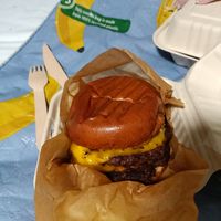 House triple cheeseburger other side at Cult Burger in East London