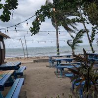 Outdoor seating option at Sharkies Seafood Restaurant in St Anns Bay