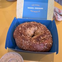 vegan egg sausage and cheese   at Moonrise Bagels in New York City