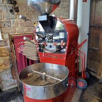 Coffee roaster at Kaffeerösterei Tesorito in Saarbrucken