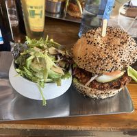 Vegan burger with side saladd  at Marie-Luise & Jypsie's in Nohfelden