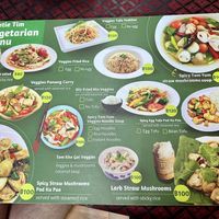 Vegetarian menu   at Auntie Tim's Pork Leg Rice in Bangkok