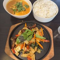 Vegan Red Curry and vegan duck   at Lamoon Royal Thai in Hobart
