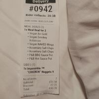 Receipt at Patty & Bun - Liverpool Street in London