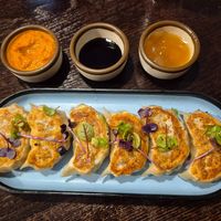 Potsickers $17.00: 5pc, good at Masala Kitchen Petersham in Petersham