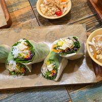 spring rolls with peanut sauce at Ngoc Hoan Cafe in Seoul