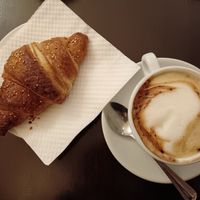 Cappuccino di soia e brioche vegana agli agrumi at AL CORSO in Legnano