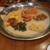 Veg platter - great way to try a little bit of everything! at Blue Nile Cafe in Kansas City