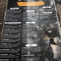 Menu at Blue Nile Cafe in Kansas City
