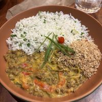 vatapá ao molho de soja com arroz e farofa de castanhas  at Atelier 1913 - Cafeteria em Fortaleza in Fortaleza
