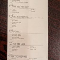 Poke options. All Sauces are vegan except the Wasabi Cream and Spicy Mayo. at Bamboo House Restaurant in Euless