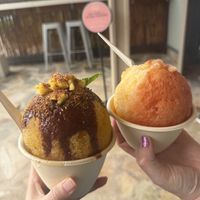 Mangonada on left  at Hula Scoops in Lahaina