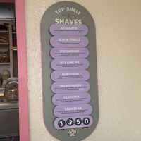 Top shelf menu (mangonada is the only marked vegan item)  at Hula Scoops in Lahaina